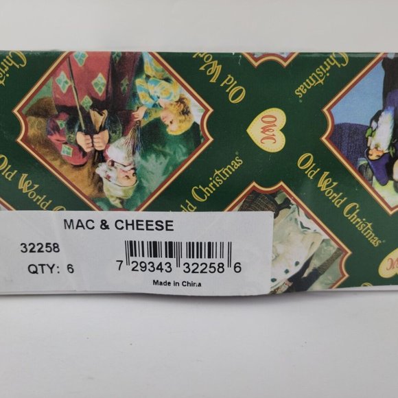 Mac and Cheese Glass Blown Ornaments Old World Christmas Set of Six Boxed - Picture 8 of 9